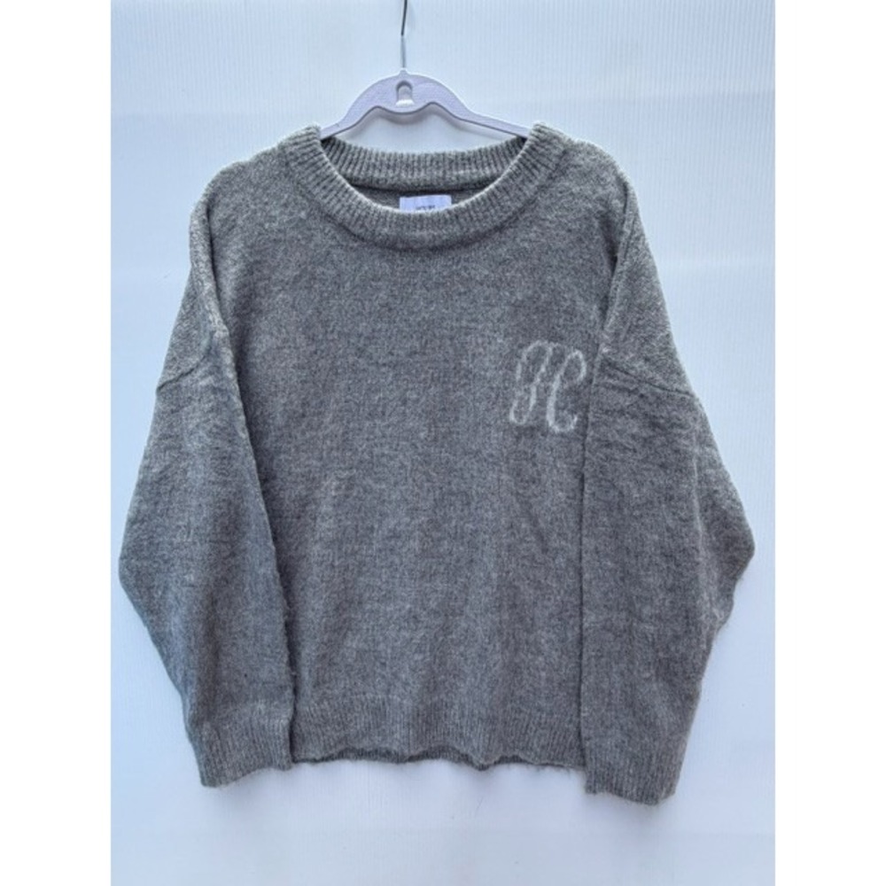 HOURS Sweater Mens XL Gray Mohair Blend‎ Fuzzy Quiet Luxury Streetwear Soft
